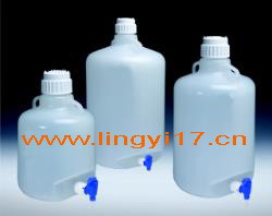 美國(guó)耐潔Nalgene可高溫高壓滅菌放水口細(xì)口大瓶，PP材質(zhì)20L，圓形半透明2319-0050