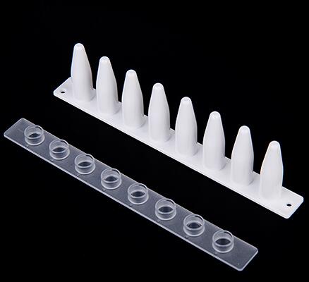 0.2mlPCR八連管含蓋LG0011,白色，用于ABI、Bio-rad伯樂和Roche羅氏