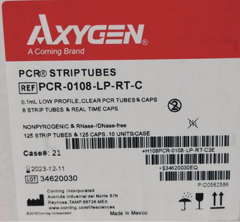 Axygen愛思進進口，0.1mL透明八連管和八聯管蓋，PCR-0108-LP-RT-C