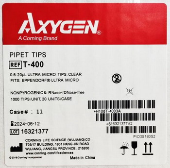 美國Axygen愛思進20µL袋裝透明長吸頭T-400