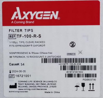 愛思進100ul盒裝滅菌濾芯吸頭TF-100-R-S，進口濾芯吸頭